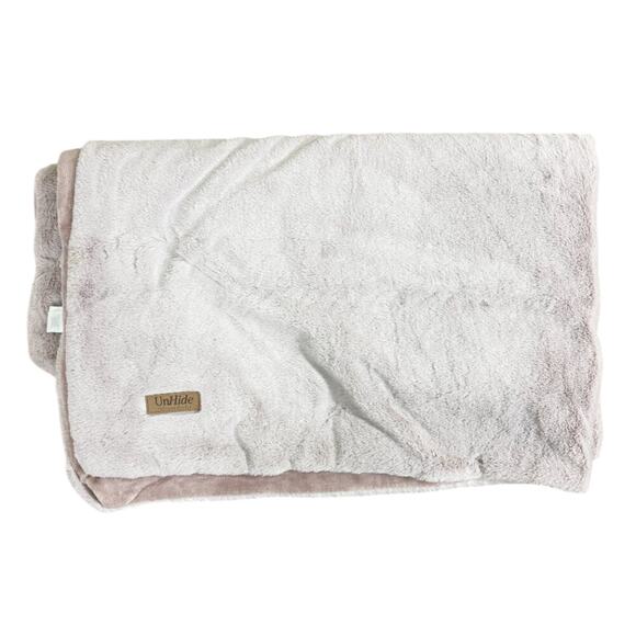 UnHide Mauve Faux Fur Lil' Marsh Marshmallow Throw Blanket EUC - Picture 7 of 7